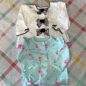 Girls Footed Pajamas 3m